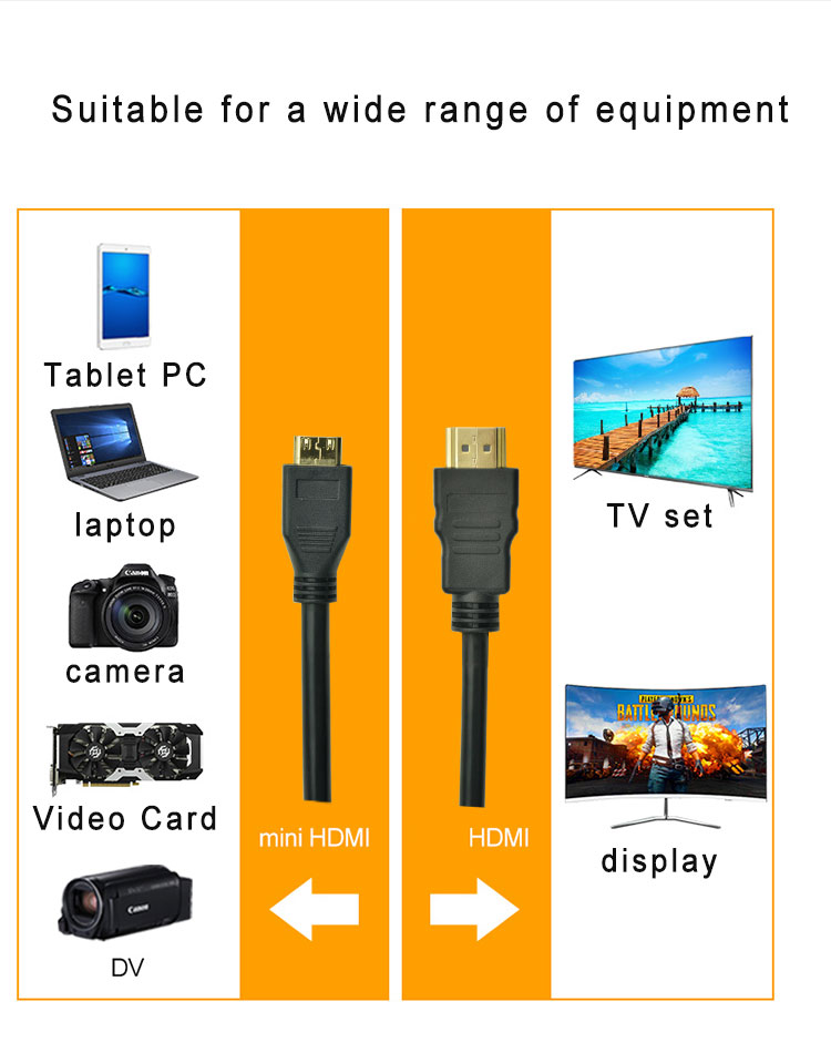 24k Gold Plated 1m 5m Audio HDMI Cable With CCS Conductor Non Shielded