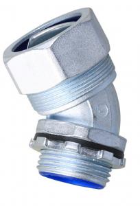 Buy cheap Plum Type 45 degree angle flexible conduit liquid tight connector , fleixble conduit connector 45 degree product