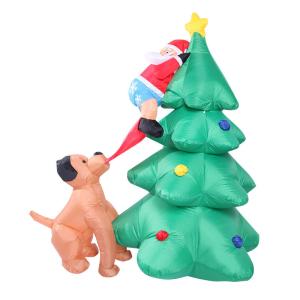 China Outdoor Holiday Decoration Inflatable Tree with Dog display for Family Party on sale