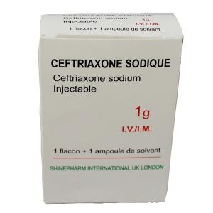 Ceftriaxone Sodium For Injection 1g/12ml+10ml water, 1pc+1pc/box, GMP medicine BP/USP/CP