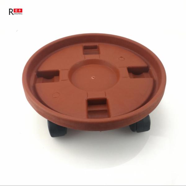 Quality 30cm Plastic Flower Pot Base With Wheels 4 Rollers Movable Lightweight for sale