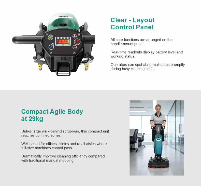 G3 Small Hand Push Double Disc Floor Cleaner | 5.1L Solution & 6L Recovery Tank