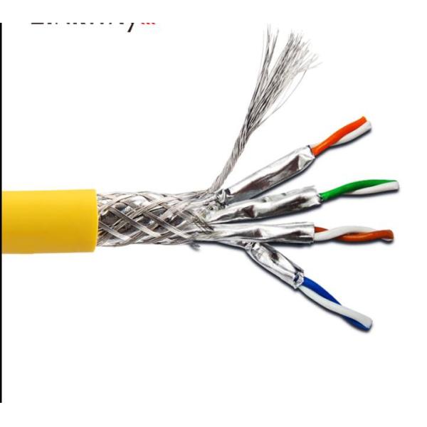 PVC Jacket Ethernet Cat7 Lan Cable HDPE Insulation Bare Copper