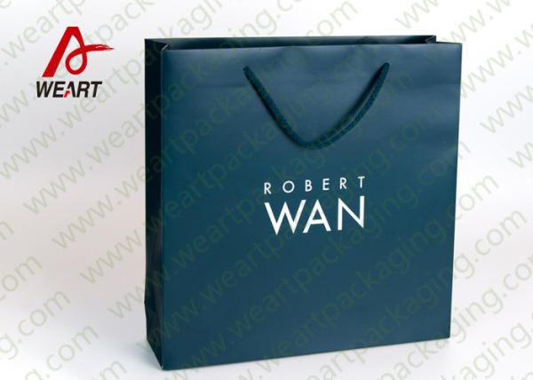 Quality Soft Touch Film Strong Custom Printed Paper Bags No Minimum Silk Screen Printing for sale