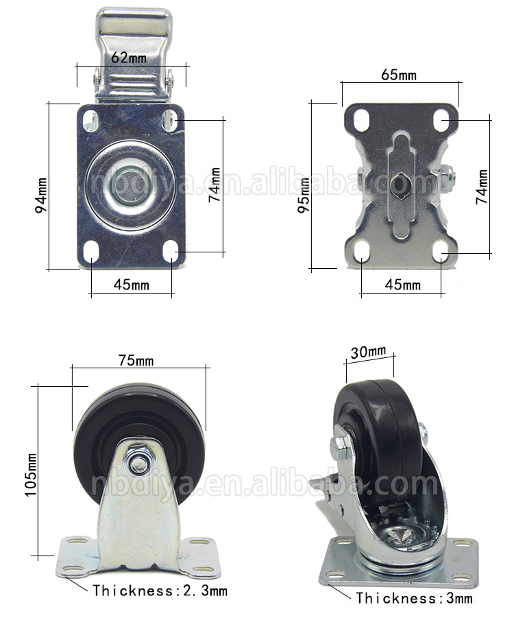 Anti Static Industrial Caster Wheels Flat Heavy Duty For Logistic Equipment