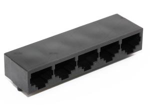 China Unshielded RJ45 Multi Port Jack Black Color 1 x 5 With 1.27 mm Terminal Pitch on sale