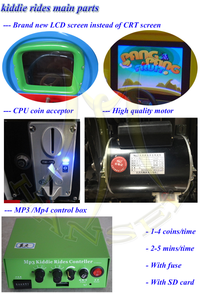 Hansel high qualitaty coin kiddie train ride kiddie equipment rides in mall