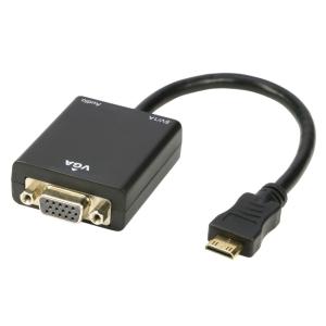 China 1080P Mini HDMI to VGA Video Converter HD Cable Adapter + 3.5mm Audio Output with Micro US on sale
