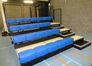 Portable Telescopic Seating Systems With Colorful Bench Manual Operation