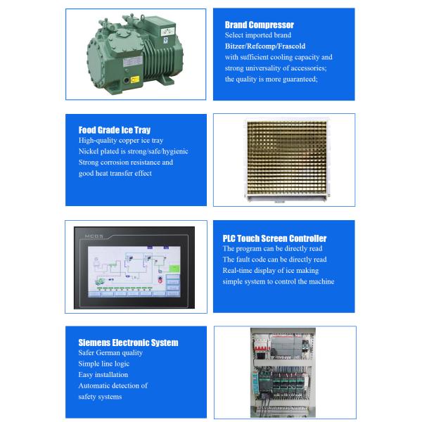 Restaurant Supermarket 5T Automatic Control System Industrial Ice Cube Maker Machines