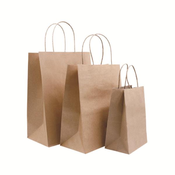 Quality Custom Offset Printing Kraft Paper Gift Bag With Twisted Handle for sale