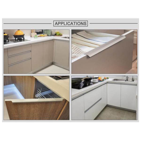 T8 Aluminium Handle Profile For Kitchen 3mm Thickness Sandblasted