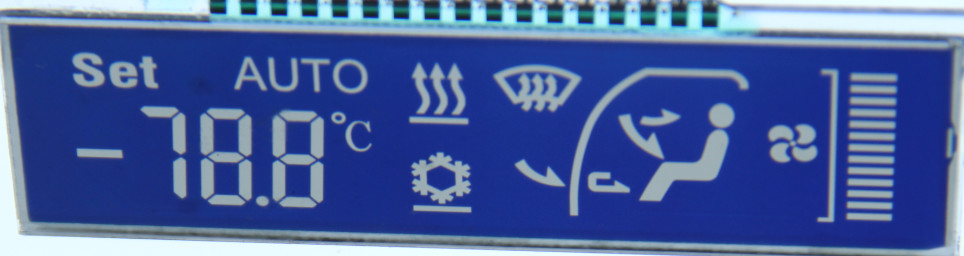 Vehicle Controller HTN Display Seven Segment Lcd Customized PIN Connector