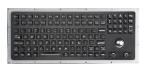 China Durable Black Rear Panel Mount Ruggedized Keyboard Industrial Keyboard With Trackball on sale