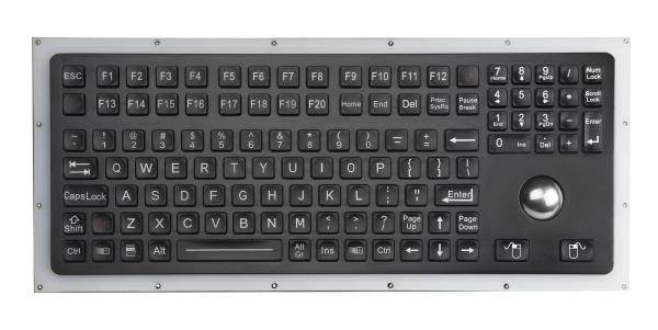 Quality 116 Keys Black Ruggedized Keyboard With Trackball And Numeric Keypad for sale