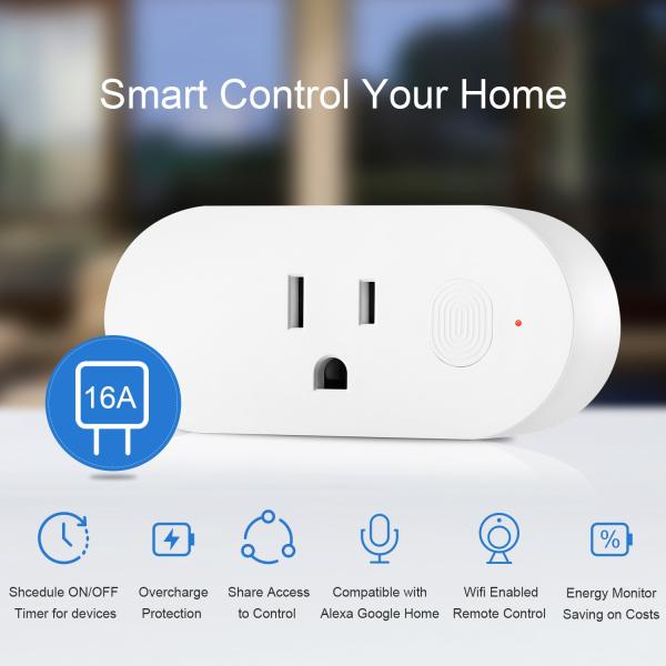 APP Remote Control US Smart WiFi Plug Switch Socket Alexa Google Voice Timing