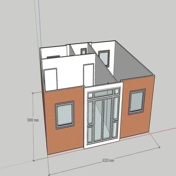 40 Ft Expandable Mobile Home with 2 Bedroom Expanding Container House and Steel Door