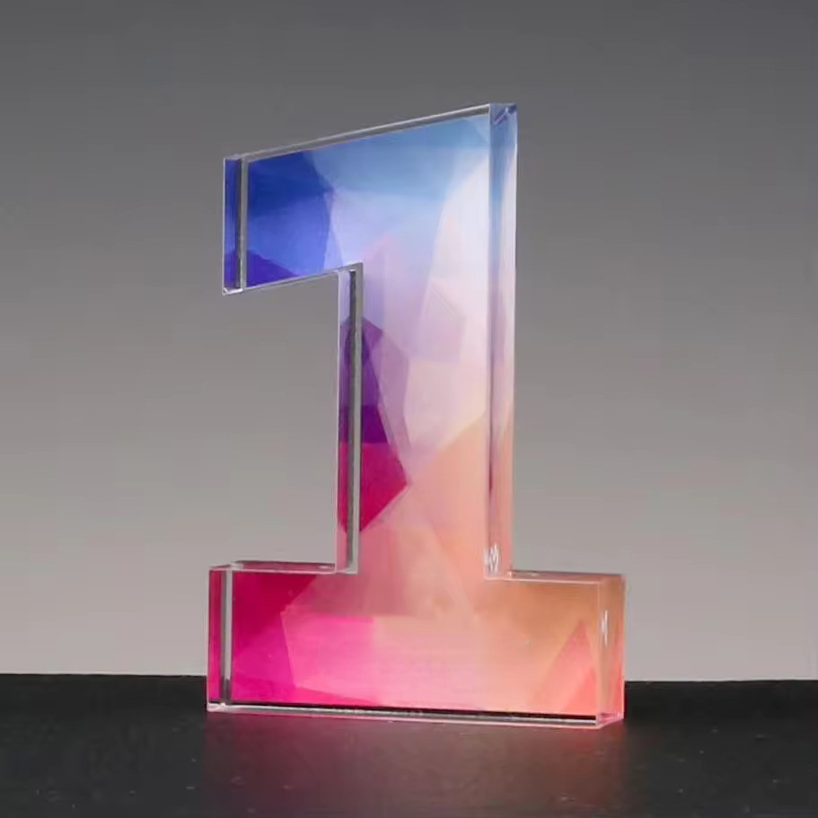 Multipurpose Clear Number Acrylic Block Award Custom Printing For Company Events