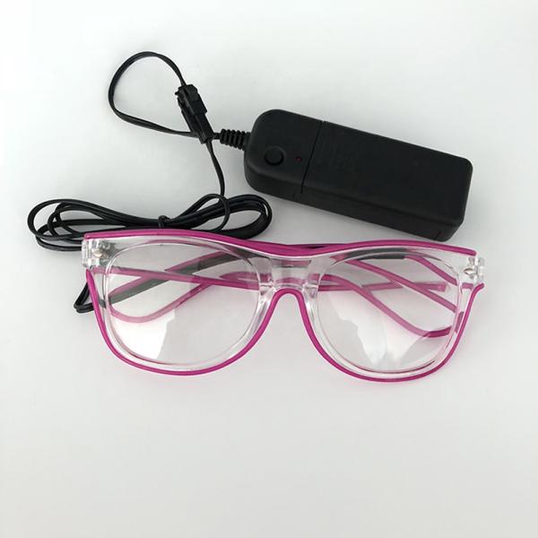 Quality Clear Frame Lens Luminous LED Glasses With Neon Light Flashing for sale