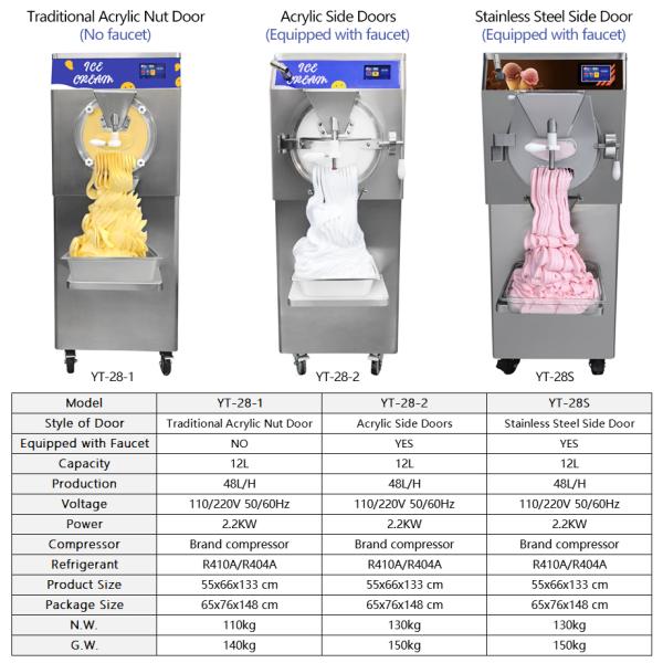 2200W Automatic Gelato Hard Ice Cream Making Machine 48L/H for Commercial