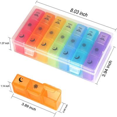 Quality Portable Moisture Proof 7 Day Pill Box With Large Compartments for sale