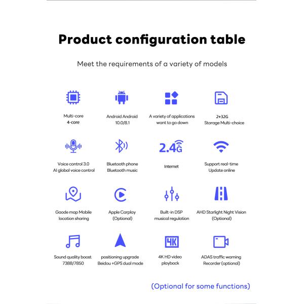 Universal 9inch 2DIN Android12 Car Multimedia Player with Stereo GPS Navigation DVD Video Carplay