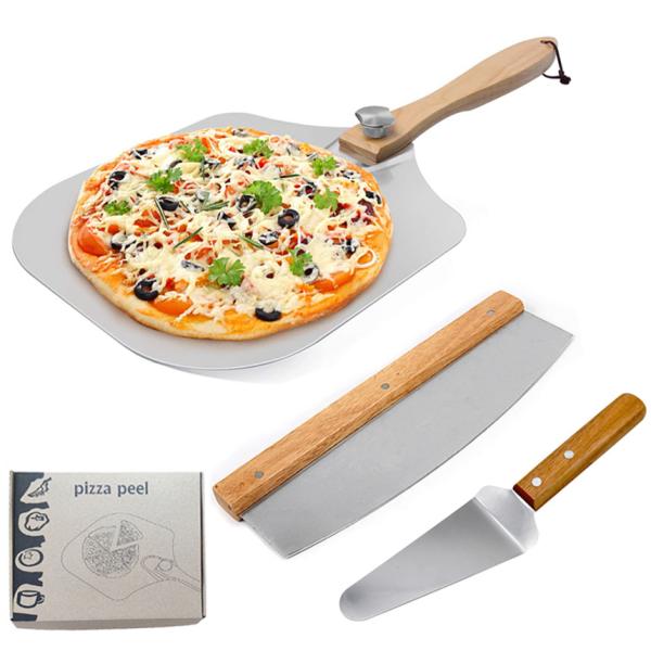 Quality 3PCS Pizza Peel Shovel Pizza Cutter Set for sale