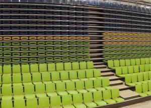 Self Closing Retractable Bleacher Seating With Customized Four Rows Permanent Seating