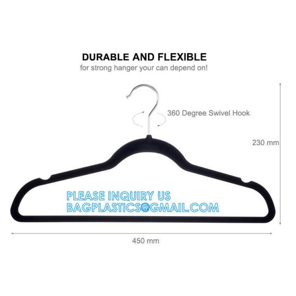 Velvet Hanger 50 Pack Space Save Non-Slip Padded Rose Gold Hook Flocked White And Black Velvet Clothes Hangers