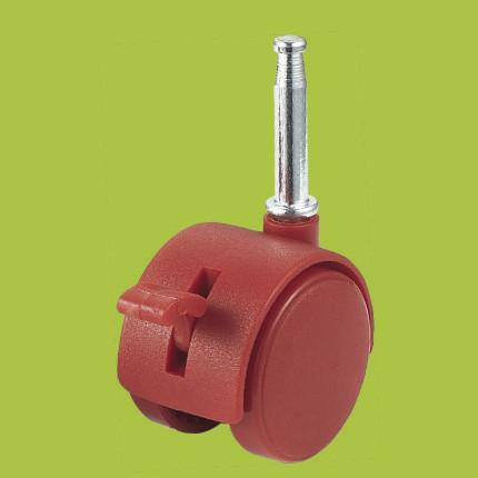 Quality factory price furniture casters long insert stem red caster with brake for sale