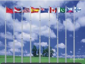Remote Control Electrical Aluminum Flag Pole , Extendable Flag Pole