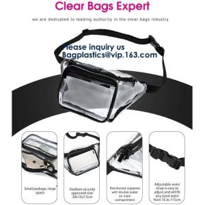 Bagease Clear PVC Fanny Pack With Double Zipper And Adjustable Strap,Clear PVC