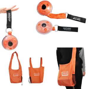 China Orange 5L Roll Up Reusable Grocery Bags Roll Up Reusable Shopping Bags on sale