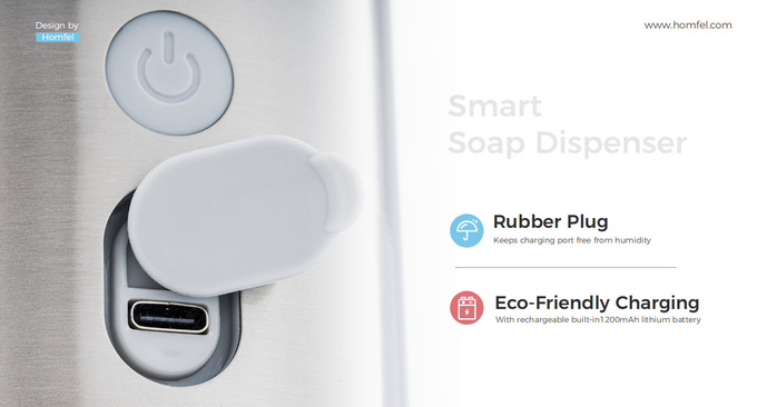 Stainless Steel Touch-Free Sensor Liquid Foam Soap Pump Dispenser Automatic Rechargeable Soap Dispenser For Bathroom