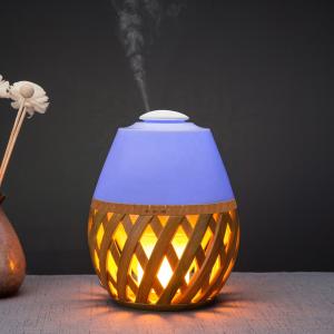Buy cheap Bamboo Portable Cool Mist LED Flame Lamp Bluetooth Speaker product