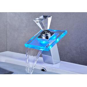 Buy cheap ROVATE LED Waterfall Faucet Desk Mounted Temperature Control Water Faucet product