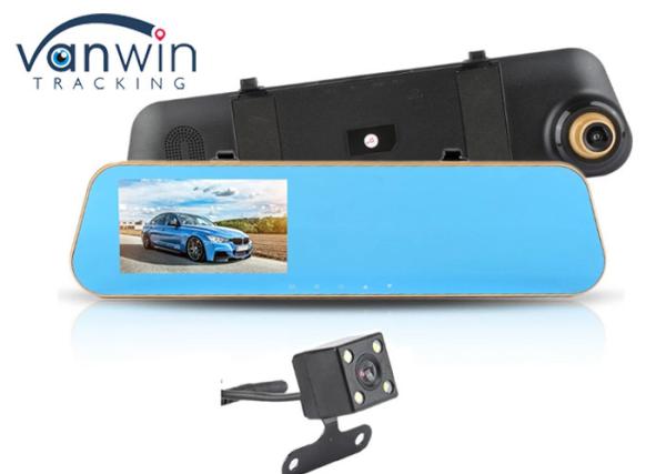 Quality Loop Recording Dvr Dual Lens 4.3" Rearview Mirror Dash Cam for sale