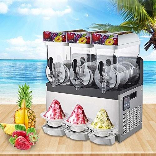 Quality 15L Three Tank Ice Slush Machine Stainless Steel Body Margarita and Slush Maker for sale