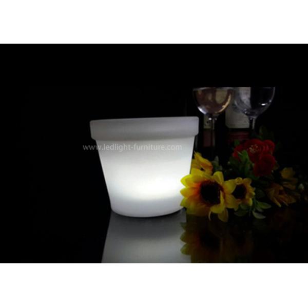 Colorful Mini RGB Plastic LED Flower Pots For Table / Garden Decoration