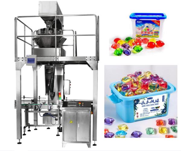 Quality Automatic Laundry Detergent Pods Filling Packing Machine With Multihead Weigher for sale