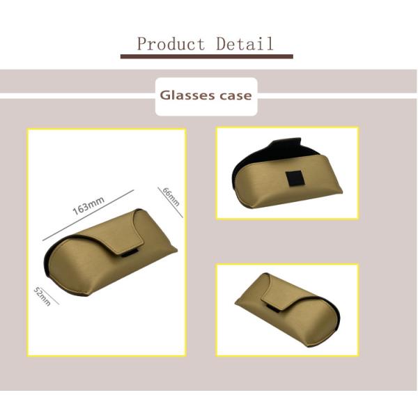 Hook And Loop Soft Leather Glasses Case , Soft Leather Spectacle Cases