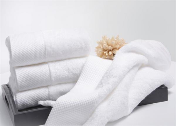 Quality Luxury Hotel Towel Set With ZEBO Logo  / 70 * 140CM White Bath Towels for sale