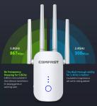 Durable 2.4G 5G Wireless Range Extender , 4 Antennas WiFi Signal Repeater