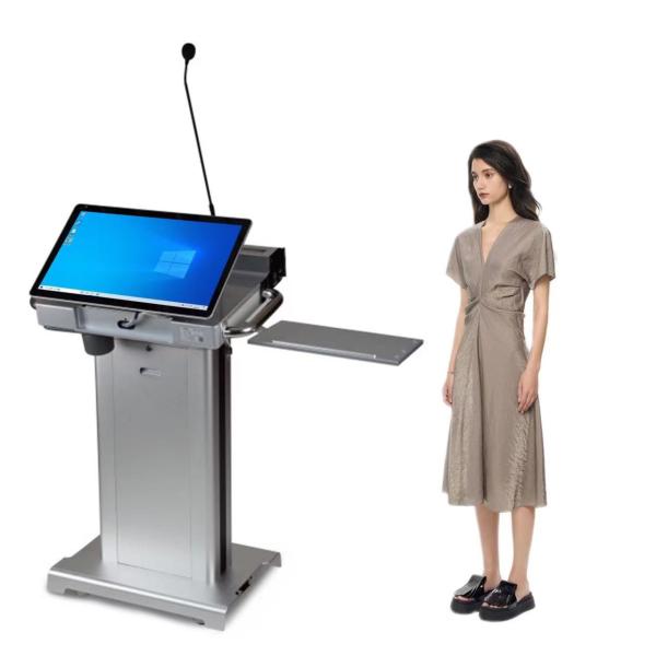 Quality Portable Auditorium Smart Podium With 32" Front Screen / Height Adjustable Digital Lectern for sale