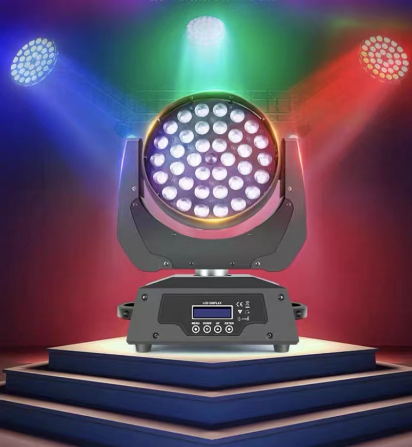 80 Ra Color Rendering Index Stage Lighting 36x10W RGBW 4-in-1 Zoom Wash Moving Head Light