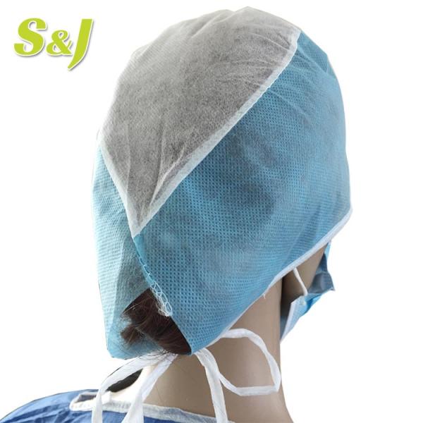 S&J Disposable Surgical Surgeon Cap Nonwoven Soft PP Material Fit Type Includes Adjustable Ties and Elastic Band for Secure Fit
