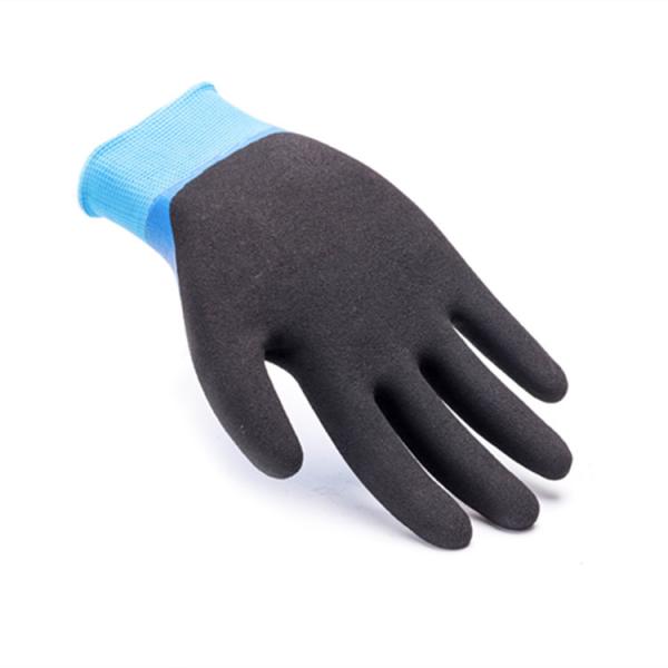 ZM 13 Gauge Flexible Fish Mitts Smooth Nitrile Fully Coated And Sandy Nitrile Plam Coated Water Proof Double Dipped Glov