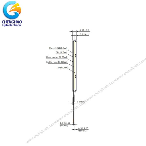 Free Viewing Angle LCD Touch Screen Monitor 4.3 Inch FPC 40 Pin 800*480