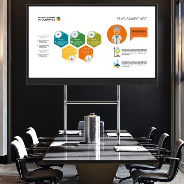 Multi-Touch Screen Stylus support 20 touch point Built-in Microphone With Screen Mirroring Interactive Whiteboard Android OS