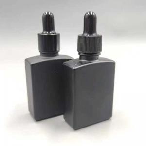 Buy cheap 30ml 50ml Essential Oil Dropper Bottle Black Frosted Square product